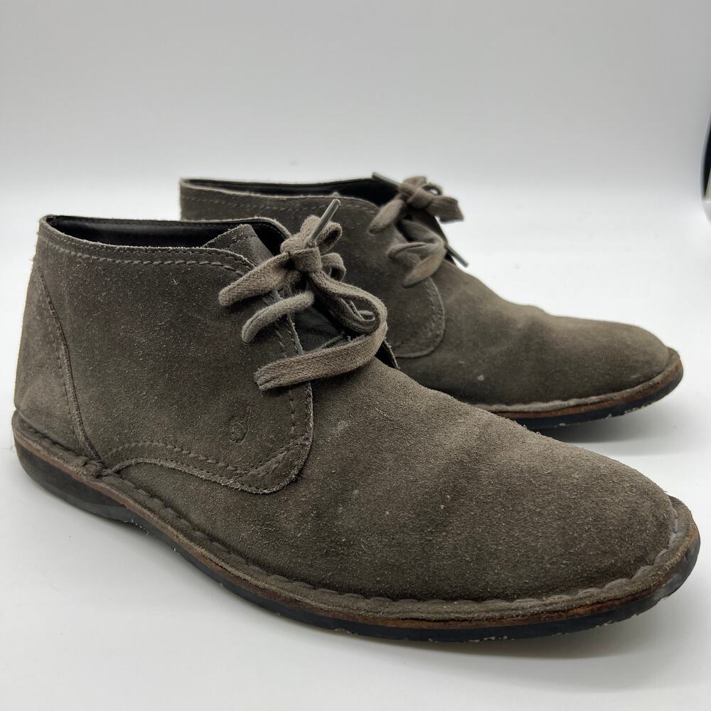 Men's Leather Casual Shoes Size 8M Laceup Gray Color